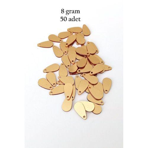 Oya Abiye Bileklik Kolye Pleksi Metalik Plastik Pul Altın Renk 8 gram 50 adet - BNC484