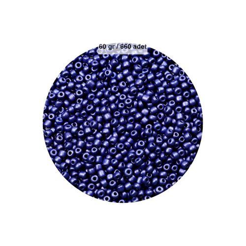Lacivert Renk 4 mm Yaklaşık 660 adet / 60 gram Cam Boncuk Oya Yazma Bileklik ve Kolye