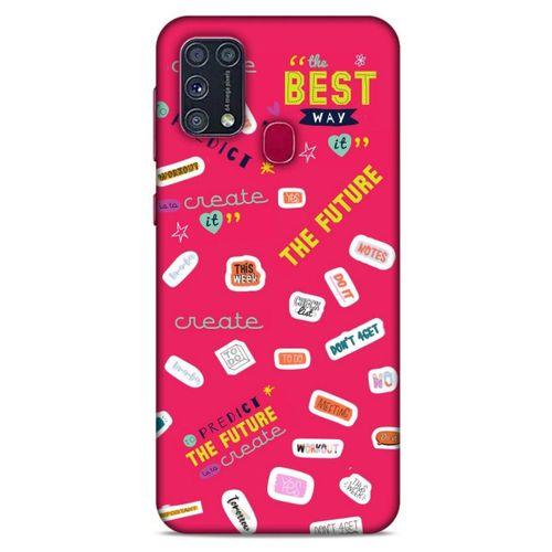 Samsung Galaxy M31 Uyumlu Kılıf Pembe Delisi (44) Tough Armor Kılıf Writing