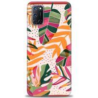 Oppo A92 Kılıf HD Baskılı Kılıf - Turuncu Pembe + Tam Ekran Koruyucu