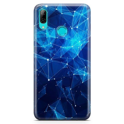Huawei Y7 2019 Kılıf Mavi Ağ Güvenliği Arka Kapak Koruma Desenli Full Koruyucu