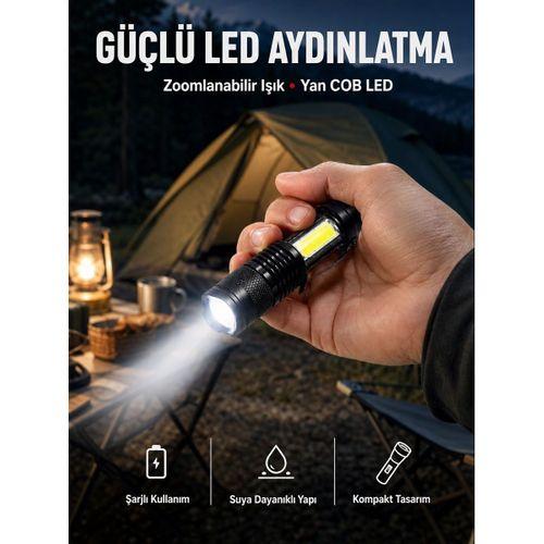 Mini Boy Led El Feneri - 2000 Lümen, Su Geçirmez Tasarım Yeni Nesil