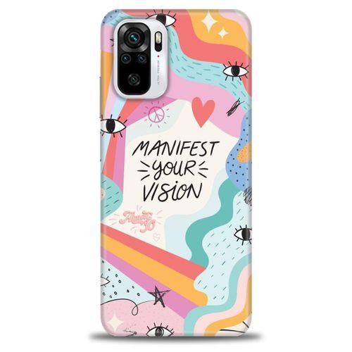 Xiaomi Redmi Note 10S Kılıf HD Baskılı Kılıf - Manifest Your Vision + Tam Ekran Koruyucu