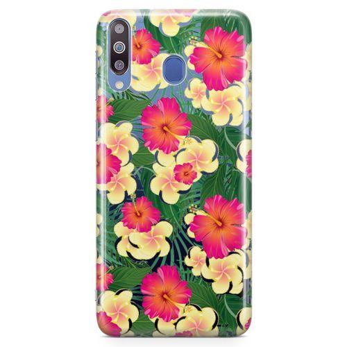 Samsung Galaxy M30 Kılıf Kanada Çiçekleri Arka Kapak Koruma Desenli Full Koruyucu