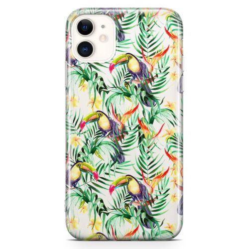 Apple iPhone 11 Kılıf Tropika Arka Kapak Koruma Desenli Full Koruyucu