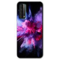 Huawei P Smart 2021 Kılıf Kapak - Color Splash Purple +Hayalet Ekran Yandan Gözükmez