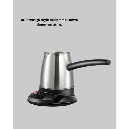 Paslanmaz Çelik Elektrikli Cezve 800w 6 Fincan Kapasiteli