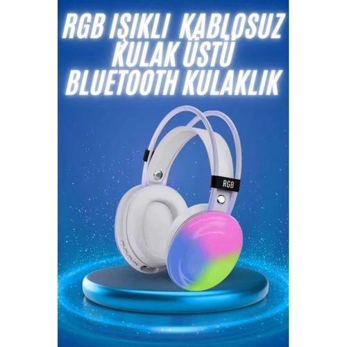 Rgb Işıklı Yüksek Ses Kaliteli Kablosuz Kulak Üstü Bluetooth Kulaklık