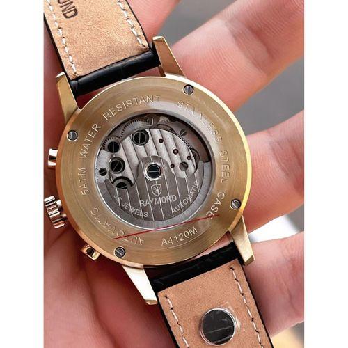 Raymond Nişan Ve Damatlara Özel Deri Kordon 2 Yıl Garantili Otomatik Erkek Kol Saati+Bileklik RMD.M2