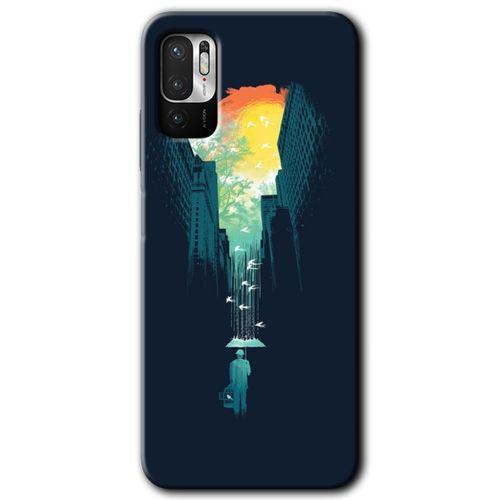 Xiaomi Poco M3 Pro HD Baskılı Kılıf + 9D Tam Ekran Koruyucu - City Bird Sky