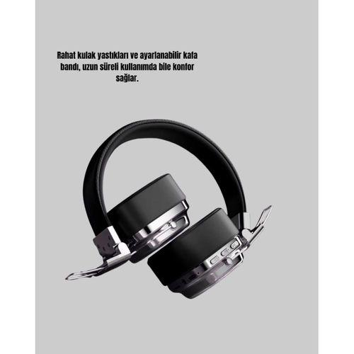 Bluetooth Kablosuz Kulak Üstü Kulaklık Katlanabilir Konforlu Ve Şık Tasarımlı