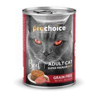 Prochoice Yetişkin Kediler İçin, Tahılsız, Sığır Etli Ezme Konserve 12x400 gr