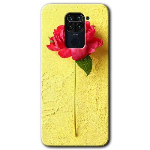 BeRa Aksesuar  Xiaomi Redmi Note 9 Kılıf Baskılı Kapak - Kırmızı Gül +Tam Kaplayan Mat Seramik