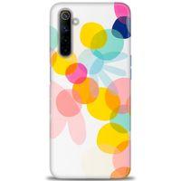 Realme 6 Kılıf HD Baskılı Kılıf - Color Flowers + Tam Ekran Koruyucu