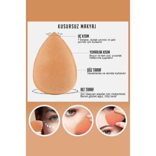 4'lü Kapaklı Armut Makyaj Süngeri Seti