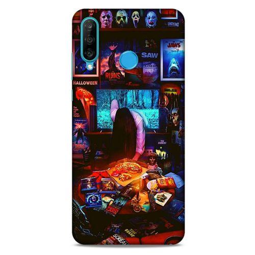 Retro (30) Desen Silicone Case Renkli Huawei P30 Lite Kılıf