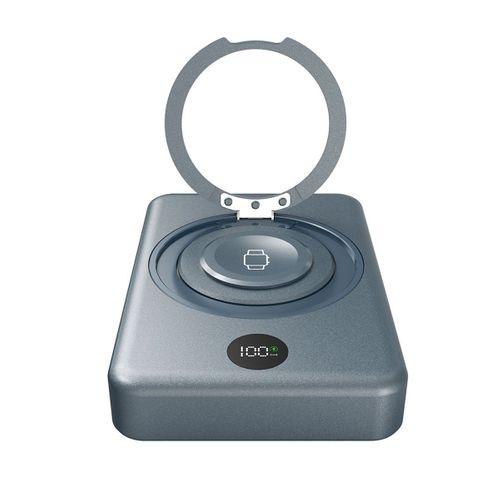 Lenyes PW1010D PD 20W Dijital LED Göstergeli Akıllı Saat Kablosuz Şarj Özellikli Standlı Wireless Powerbank 15W 10000mAh