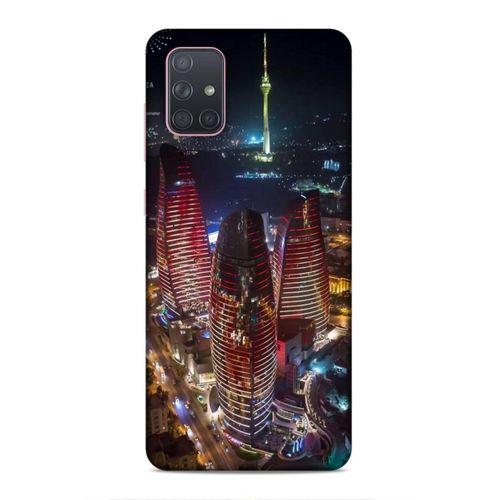 Samsung Galaxy A71 Uyumlu Kılıf Azarbaijan (33) Hybrid Kılıf Kuleler Gece