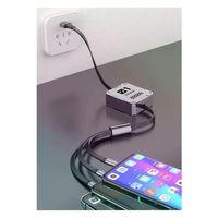 100w Geri Çekilebilir Makaralı Çoklu Şarj Kablosu Alüminyum Kutu Lightning Micro Type-c Şarj Kablosu