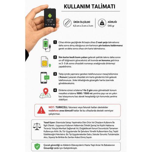 Mini A9 Araç Kişi Takip Cihazı Mıknatıslı Sim Kartlı Ortam Ses Dinleme Cihazı