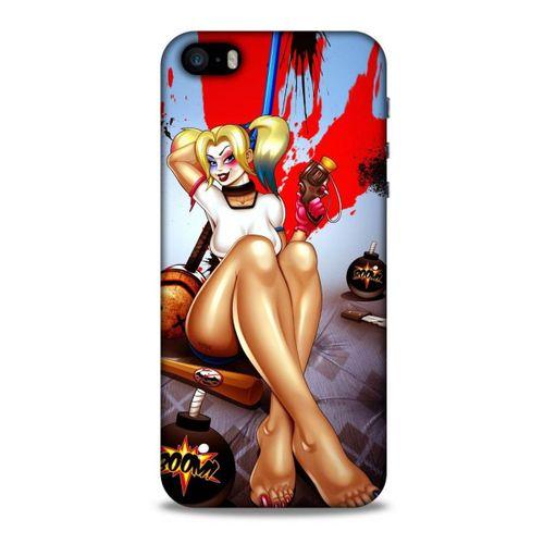 Apple Iphone 5 Uyumlu Kılıf Harley Quinn (37) Silicone Cover Lavanta gül