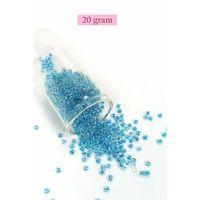 Dökme Cam Kum Boncuk (8/0) 3 mm - 20 Gram - Şeffaf Gök Mavi - BNC173