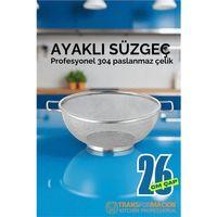 Modacar 26 cm Süzgeç - Makarna Süzgeci Pirinç Meyve Süzgeci 304 Paslanmaz Çelik