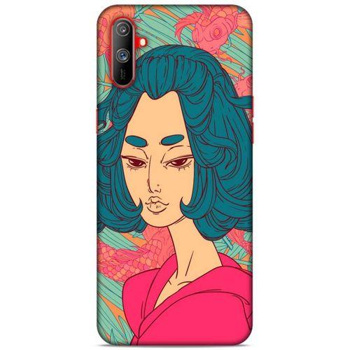 Lopard Oppo Realme C3 Uyumlu Kılıf Sürreal Yüzler ♀ (44) Tough Armor Kılıf Desenli