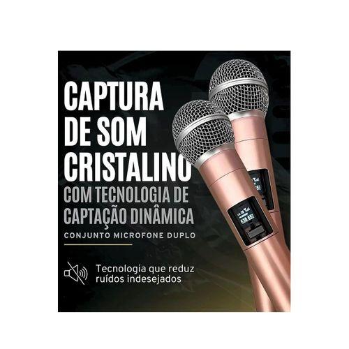 Profesyonel Çiftli Kablosuz Mikrofon Seti Karaoke Şarj Edilebilir 50 Metre Mesafe Rose