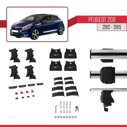 Peugeot 208 2012-2015 Arası ile uyumlu ACE-4 Ara Atkı Tavan Barı GRİ