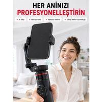 360° Aı Akıllı Takipli Selfie Stick Gimbal Stabilizatör Bluetooth Kumandalı Uzayabilir Telefon Tripodu