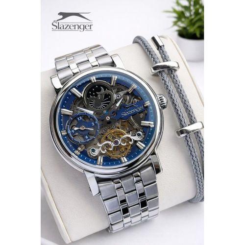 Slazenger Otomatik Seri Mehtap Ve Güneş Kadranlı İtalyan Bileklik Hediyeli Erkek Kol Saat O.2611.390