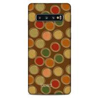 Samsung Galaxy S10 Kılıf Pastel Renkler (43) Thin Fit Kılıf Kahve Yeşil