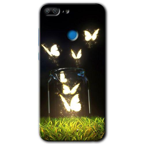 Potkal Hediye Fabrikası Honor 9 Lite Kılıf HD Desen Baskılı Arka Kapak - Işıklı Kelebekler