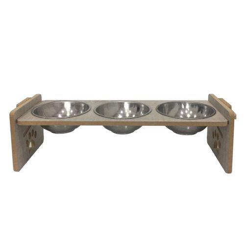 Petzanya Ahşap Ayarlanabilir Kedi Mama ve Su Kabı - 3 lü