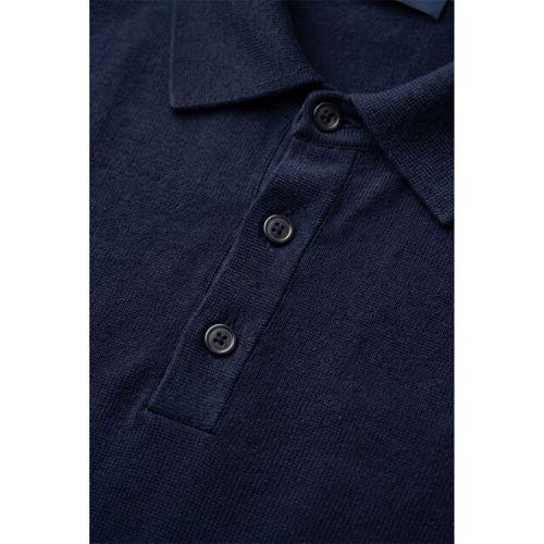 Newman Regular Fit Düğmeli Polo Yaka Viskon Triko Erkek T-Shirt- Lacivert