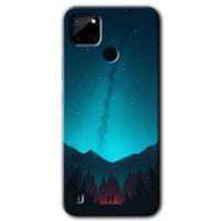 Realme C21 Kılıf Baskılı Arka Kapak - Night Fores Mount +Tam Ekran Koruyucu