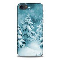 Apple Iphone 8 Kılıf Snowix (36) Glitter Kılıf Beyaz Yeşil