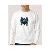Selçuklu Mavi Kartalı Göktürk Baskılı Beyaz Erkek Sweatshirt
