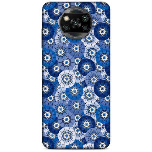 Xiaomi Redmi Poco X3 Uyumlu Kılıf Mavi Delisi (37) Silicone Cover Daireler