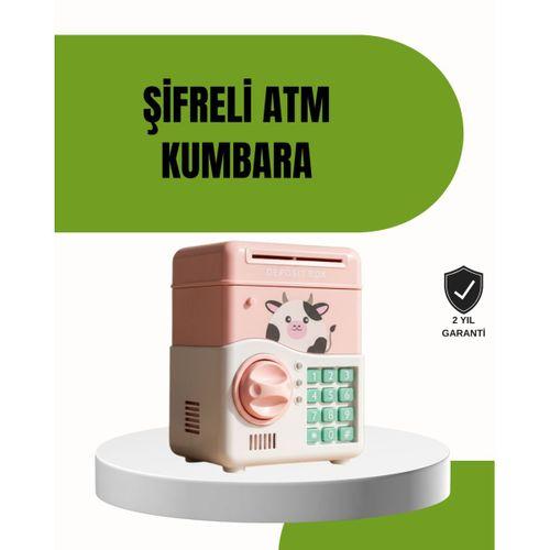ATM Tasarımlı Pembe Işıklı Sesli Çocuk Kumbarası