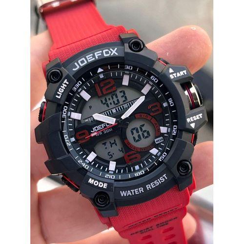 Joefox Digital Ve Analog 2 Yıl Garantili Kronmetre+Takvim+Alarm+Aydınlatma Erkek Kol Saati JOE.BK05