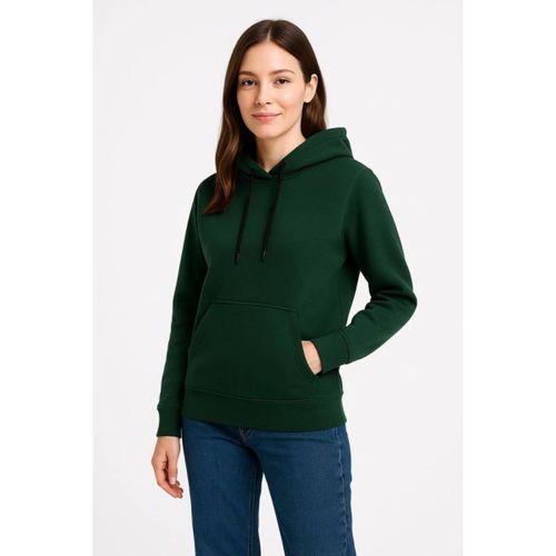 Üç İplik Kapüşonlu Kanguru Çepli SweatShirt Hoodie - Haki