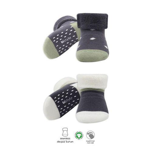Bistyle Puanlı Kaymaz Havlu Soket Çorap 2'Li BS10502 Antrasit