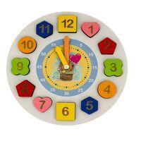 SepeteGelsin Geometrik Yapboz Oyuncak Ahşap Saat