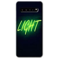 Galaxy S10 Plus Kılıf HD Desen Baskılı Arka Kapak - Neon İnscription + Kırılmaz Cam