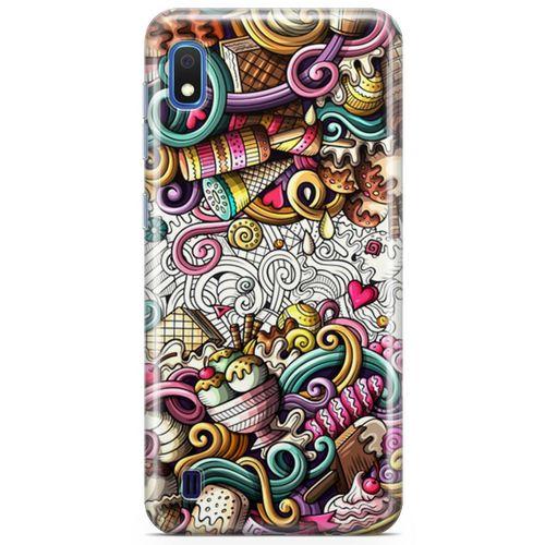 Samsung Galaxy A10 Kılıf Dondurma Doodle Arka Kapak Koruma Desenli Full Koruyucu