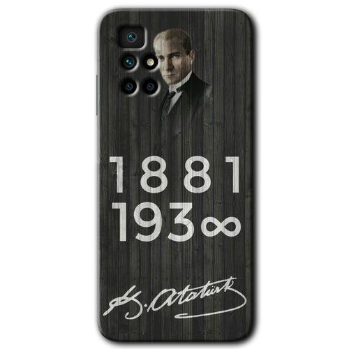 Redmi 10 Kılıf HD Desen Baskılı Arka Kapak - Atatürk Ahşap İmza