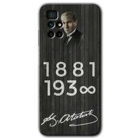 Redmi 10 Kılıf HD Desen Baskılı Arka Kapak - Atatürk Ahşap İmza