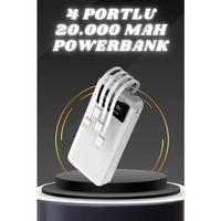 Powerbank Şarj Cihazı 4 Çıkışlı 20.000 Mah Powerbank Kompakt Yüksek Kapasiteli Hızlı Şarj